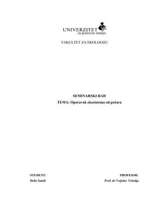 Oporavak ekosistema od požara