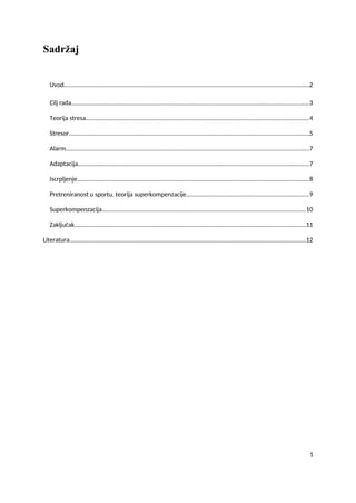 Teorija stresa i njen uticaj na sportski trening