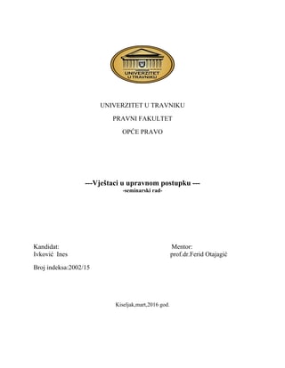 Veštaci u upravnom postupku