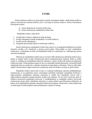 Obračun standardnih troškova