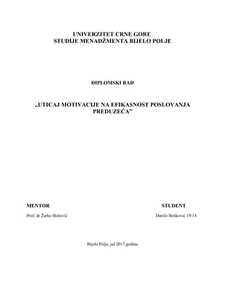 Motivacija u preduzeću