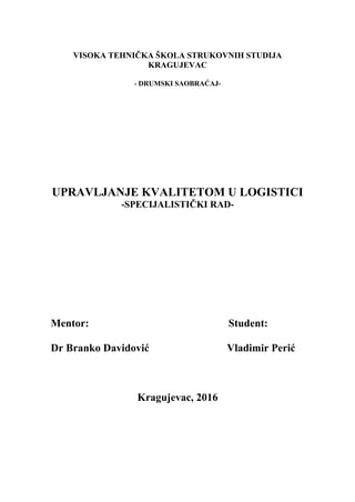 Upravljanje kvalitetom u logistici