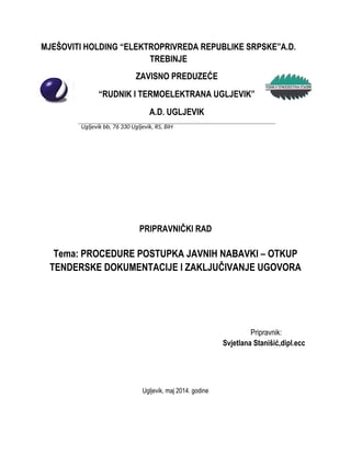 Procedure postupka javnih nabavki