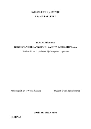 Regionalne organizacije i zaštita ljudskih prava