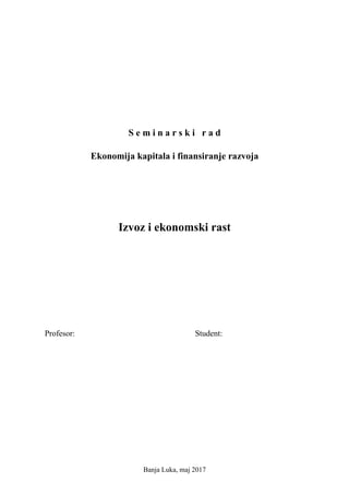 Izvoz i ekonomski rast