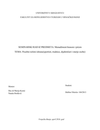 Posebni režimi ishrane