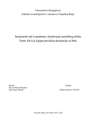 Da li je Egipat privlačna destinacija za Srbe