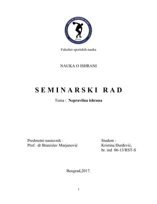 Nepravilna ishrana i bolesti