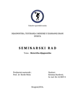 Motorička dijagnostika