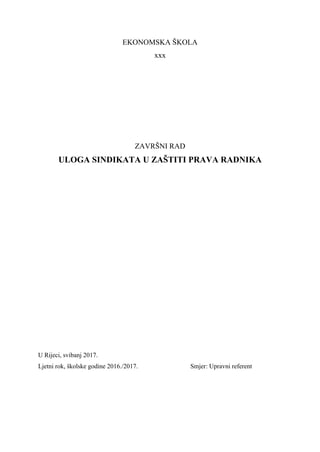 Uloga sindikata u zaštiti prava radnika