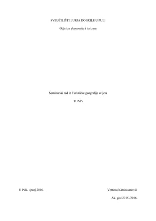 Turizam u Tunisu: geografska analiza i turističke destinacije