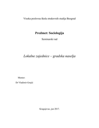 Lokalne zajednice-Gradska naselja