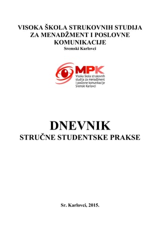 Dnevnik stručne studentske prakse