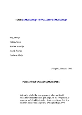 Komunikacija i konflikti u komunikaciji