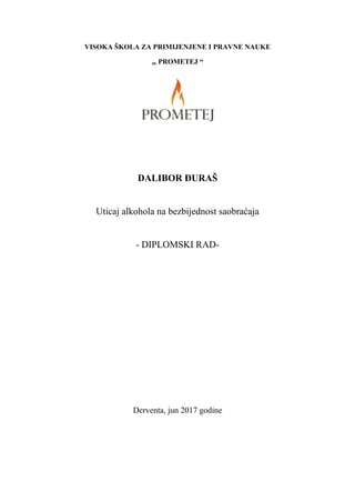 Uticaj alkohola na bezbednost saobraćaja