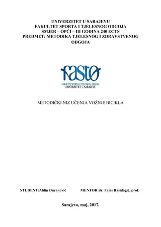 Metodički niz učenja vožnje bicikla