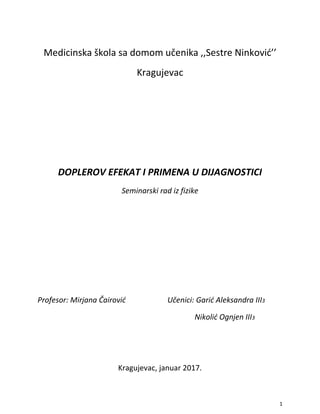 Doplerov efekat i primena