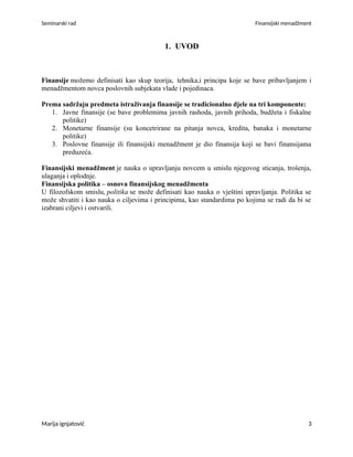 Pojam finansijskog menadžmenta