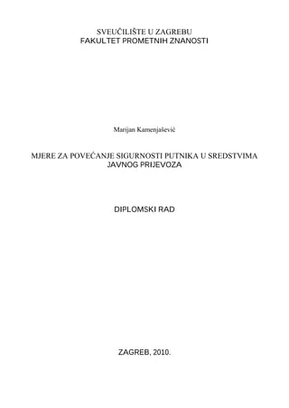Mere za povećanje sigurnosti putnika u sredstvima javnog prevoza