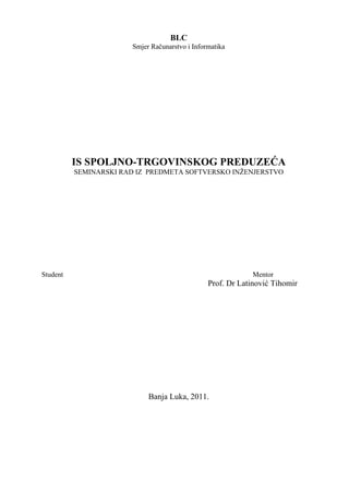 IS spoljno-trgovinskog preduzeća