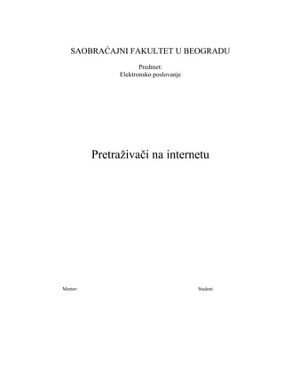 Pretraživači na internetu