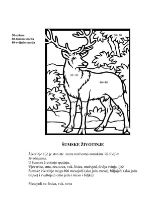 Šumske životinje: klasifikacija i ishrana