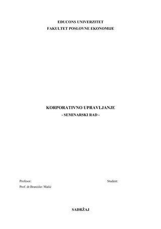 Korporativno upravljanje