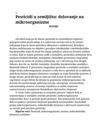 Pesticidi u zemljištu: delovanje na mikroorganizme