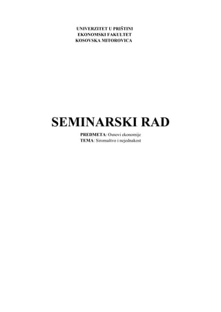 Siromaštvo i nejednakost