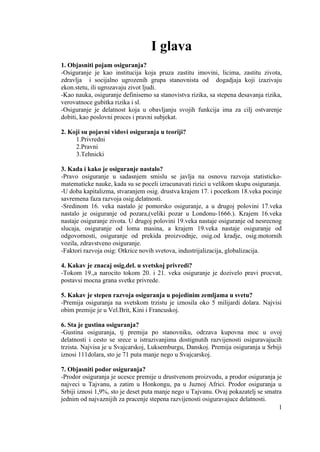 Osiguranje (I deo – Odgovori na pitanja)