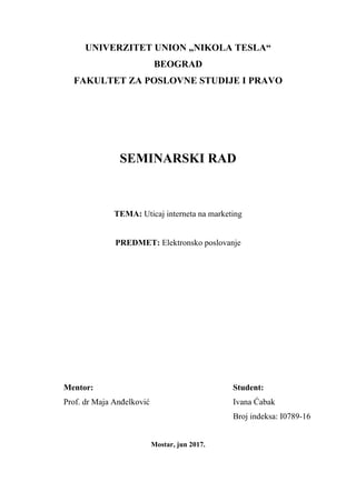 Uticaj interneta na marketing