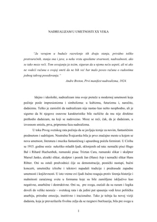 Nadrealizam u umetnosti 20.veka