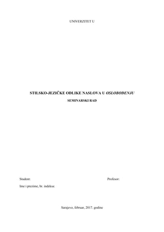 Stilsko jezičke odlike