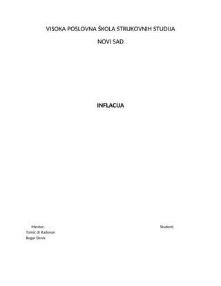 Inflacija: pojam, vrste, uzroci, posledice i mere suzbijanja