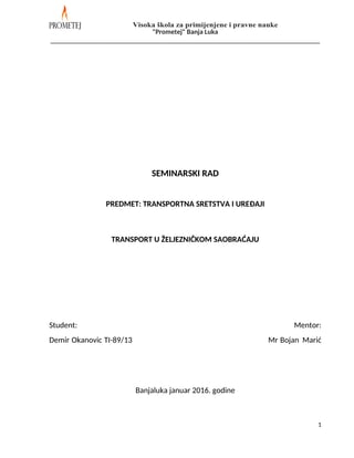 Transport u železničkom saobraćaju