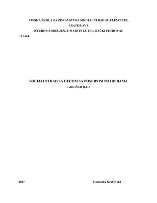 Socijalni rad sa decom sa posebnim potrebama