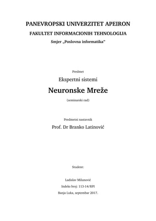 Neuronske mreže