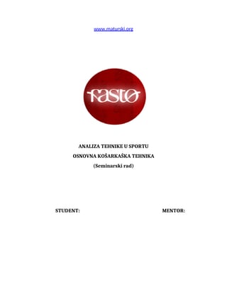 Osnovna košarkaška tehnika