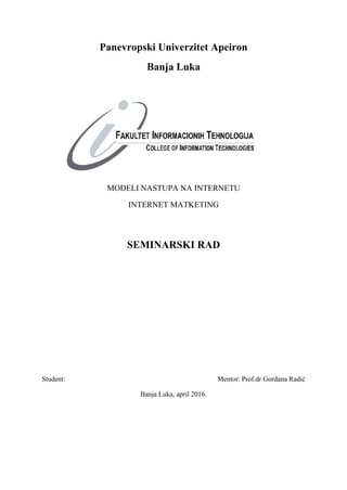 Modeli nastupa na internetu