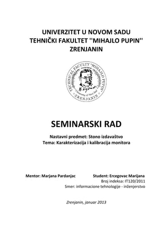 Karakterizacija i kalibracija monitora