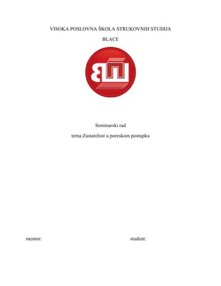 Zastarelost u poreskom postupku