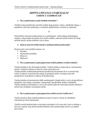 Tarife u saobraćaju