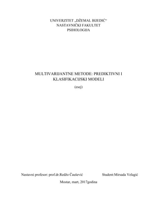 Multivarijantne metode