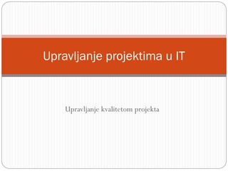 Upravljanje projektima u IT