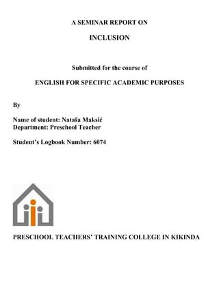Inkluzija: seminarski rad