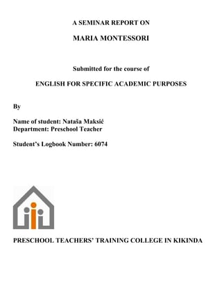 Maria Montessori method