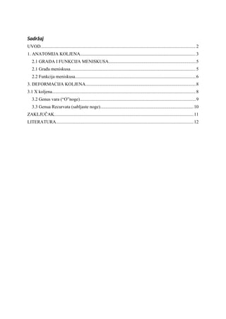 Anatomija kolena i deformacije kolena