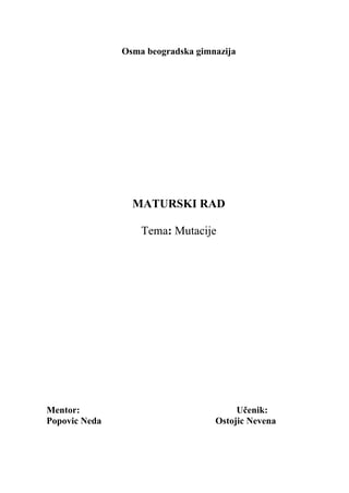 Mutacije: maturski rad
