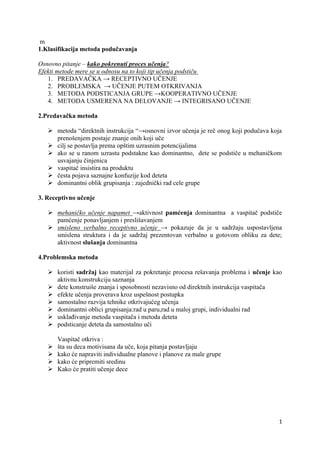 Metode podučavanja, planiranje i evaluacija u predškolskom vaspitanju