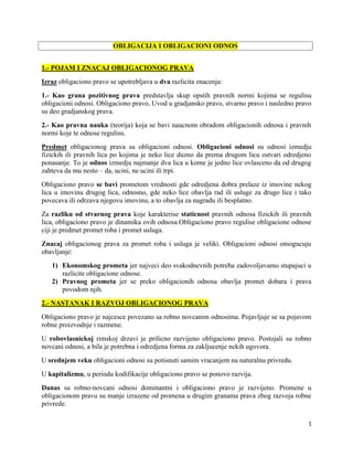 Obligacija i obligacioni odnos